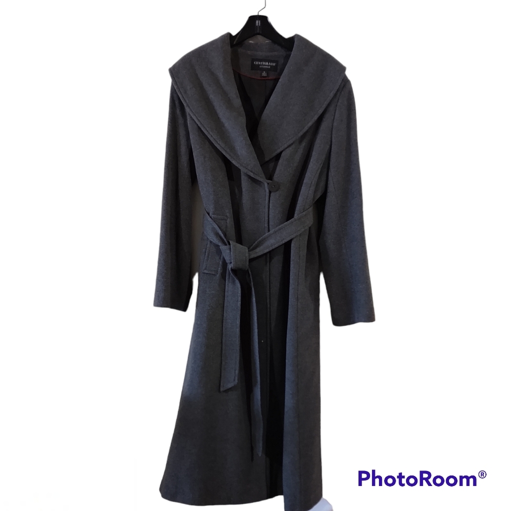 New Centigrade Women's Vintage Outerwear Charcoal Wool Cashmere Jacket C…
